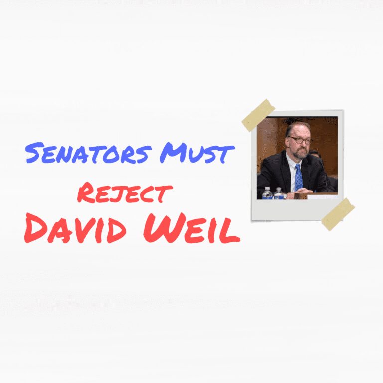 Read more about the article TAXPAYER WATCHDOG URGES SENATORS TO OPPOSE DAVID WEIL NOMINATION
